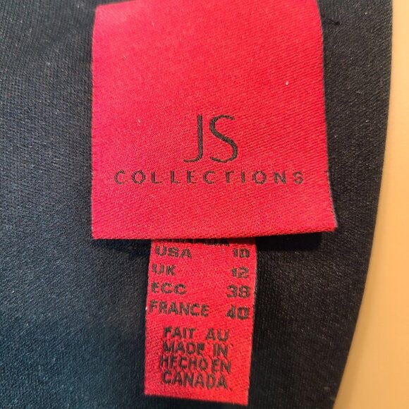 Vtg JS Collections Full Length Black Shimmer Evening Dress Sz 10 1920s New Year - Picture 7 of 11